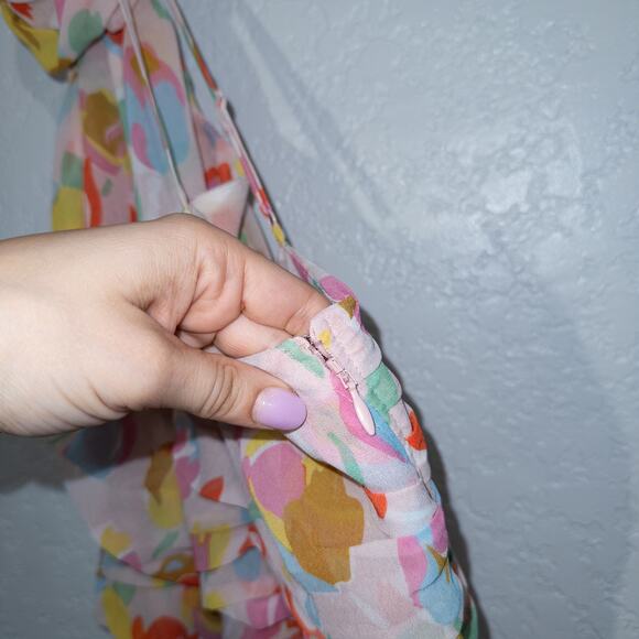 NWT For Love & Lemons Pink Floral Desmond Midi Dress Size Small - Picture 5 of 10